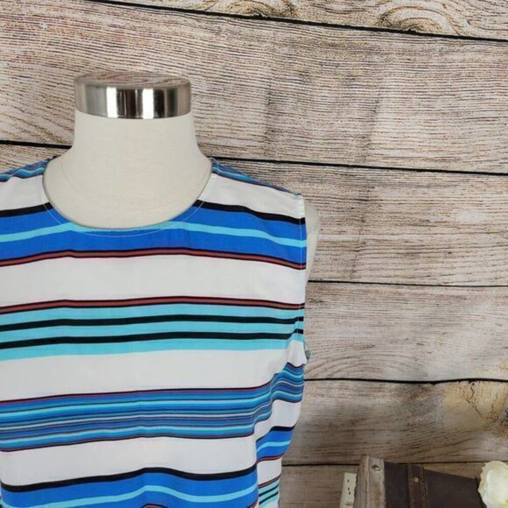 Equipment Femme Reagan Bright‎ Blue Multi Top Silk Size Medium - Picture 2 of 6